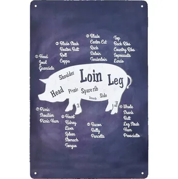 Obraz Plakát Kovová dekorativní tabulka cedule ANATOMIE PRASAT