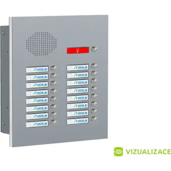 Domovní zvonek Zvonkové tablo pro 16 účastníků - pro zasklení - lakované - RAL 9005 MAT. - ČERNÁ