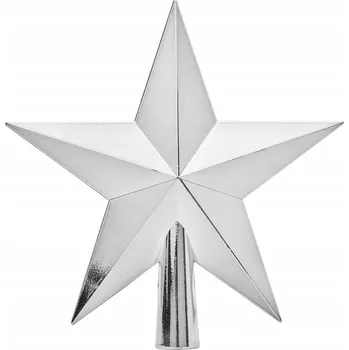 Vánoční dekorace Vánoční HVĚZDIČKA na stromeček stříbrná špička 20 cm dekorativní