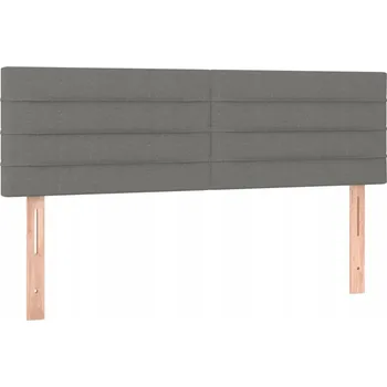 Čelo postele nastavitelné, tmavě šedá látka, 144x5x78/88 cm