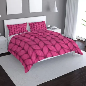 Povlečení Sablio Povlečení Pletení ve fuchsiové barvě - 140x220 / 90x70