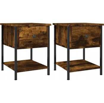 Noční stolek Elegantní noční stolky z dřevotřísky, kouřový dub, 34x3