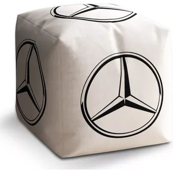 Taburet Sablio Taburet Cube Logo 1 Bílá: 40x40x40 cm