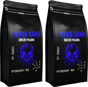 Káva Káva zrnková Arabica Yankee Caffee TURBO Káva zrnková Do kávovaru 2x1kg 50/50 Robusta/Arabica VÝBUŠNÝ MIX 2000 g