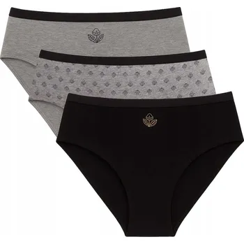 Dámské spodní prádlo LAMA Dámské bavlněné kalhotky Kalhotky sada L-130BI 10 3-kusové balení L