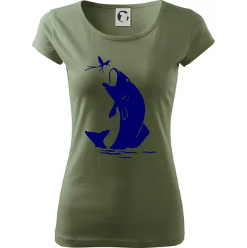 Dámské tričko Ryba - komár - Dámské triko Pure - S ( Khaki )