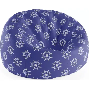 Sedací pytel Sablio Sedací vak Cocoon Bílá kormidla - 75 x 45 x 35 cm