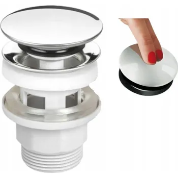sítko a zátka do dřezu KLIK-KLAK ZÁTKA DO UMYVADLA S PŘEPADEM CHROMOVÁ STŘÍBRNÁ
