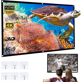 Projekční technika Ekran projekcyjny przenośny venkovní projekční plátno 84in 16:9 full hd
