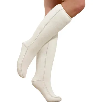 BabičkaOvečková.cz Elastické kompresní podkolenky z ovčí vlny merino přírodní, Velikost EU 44 - 47