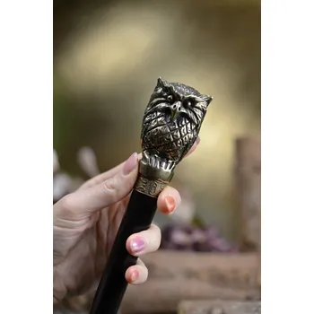 Sběratelská hůl Sova - ZLATÁ - MALÁ VADA