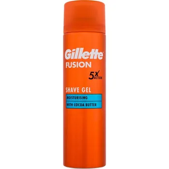 Gillette Fusion Moisturising Shave Gel hydratační gel na holení s kakaovým máslem 200 ml pro muže