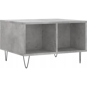 Konferenční stolek Konferenční stolek s přihrádkami, šedá betonu, 60x50x36,5 cm, kov/dřevotříska