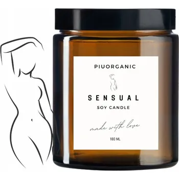 Svíčka VOŇAVÁ SOJOVÁ SVÍČKA SENSUAL KRÁSNÁ VŮNĚ PIUORGANIC