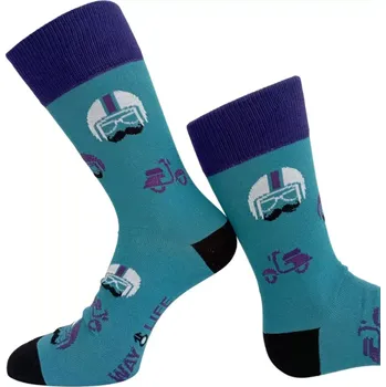 Pánské ponožky Pánské ponožky Motorka - 42-46 / lagoon (tmavá tyrkys)