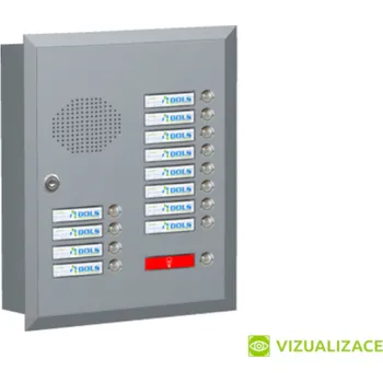 Domovní zvonek Zvonkové tablo pro 12 účastníků - pro zazdění s orámováním - lakované - RAL 7016 MAT. - ANTRACIT