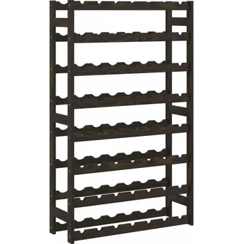 Stojan na víno Stojan na víno z masivního borovicového dřeva, černý, 72x25x118 cm, pro 56 lahví