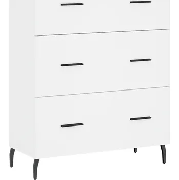 Komoda Klasická bílá komoda se 3 zásuvkami a kovovými nožičkami 69,5x34x90 cm