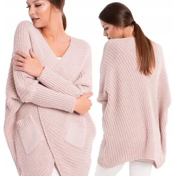 Dámský svetr Setin dámský svetr růžový oversize do půlky stehen univerzální velikost