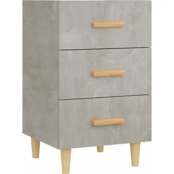 Noční stolek Noční stolek se 3 zásuvkami, materiál na bázi dřeva, betonu šedá, 40x40