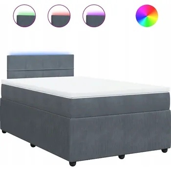 Postel Kontinentální postel s LED, 190 x 120 x 100,5 cm, tmavě šedá