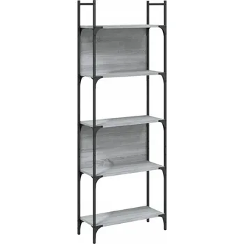 Knihovna Regál na knihy s otevřenými policemi, šedý dub sonoma, 60,5x24x166,5 cm