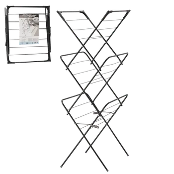 Sušák na prádlo SUŠÁK NA PRÁDLO „CAMILLA“ ČERNÝ 62 x 51 výš. 136,5 CM *1150