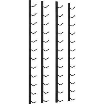 Stojan na víno Nástěnný stojan na víno z železa, černý, 19x11x116 cm, pro 24 lahví