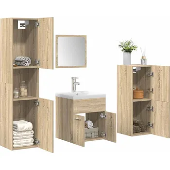 Toaletní stolek zahrada-XL 5dílná koupelnová sestava dub sonoma kompozitní dřevo 3325020