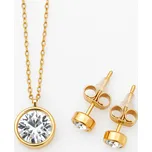 Zlacená ocelová souprava se Swarovski krystaly Grania