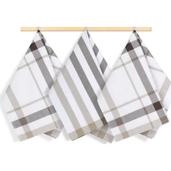 Utěrka Kuchyňské utěrky - sada 3 kusů Béžová,Hnědá - 50x70 cm