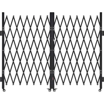 Vevor Nůžková skládací brána zamykatelná s 360° koly 370×160.5 cm