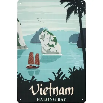 Obraz Plakát Dekorativní štítek kovový retro vintage štítek VIETNAM