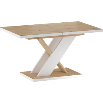 Jídelní stůl Rozkládací stůl Eryk 138 - Black Red White - BRW Dub Wotan / Bílá 85x76 cm