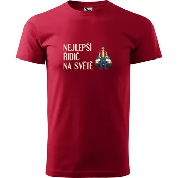 Sablio Tričko s potiskem Nejlepší řidič na světě - červené 5XL