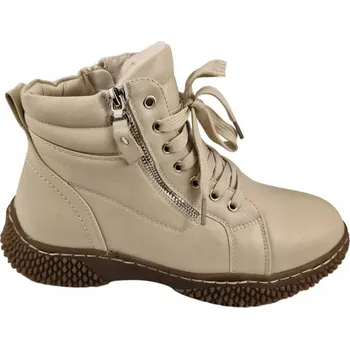 Dámská zimní obuv Dámské kotníkové boty na zip UNISOFT 24BT02-7978 béžové vel. 37