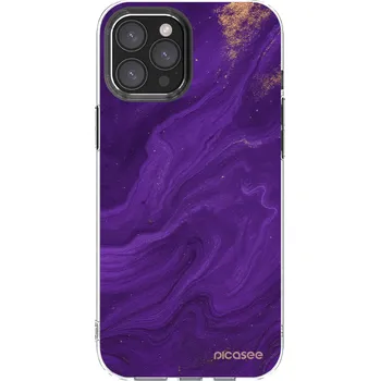 Pouzdro na mobilní telefon Picasee silikonový průhledný obal pro Apple iPhone 12 Pro Max - Fialová