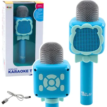 Mikrofon LEAN Toys Bluetooth mikrofon karaoke s měničem hlasu modrý