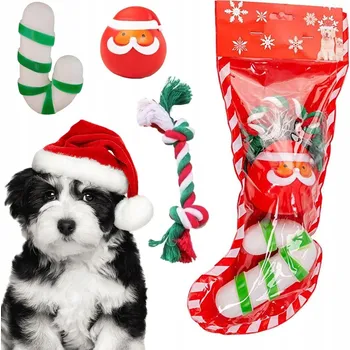 Hračka pro psa SADA HRAČEK PRO PSA KOUSÁTKO PŘETAHOVADLO 3 KS MIX HRAČKA VÁNOČNÍ