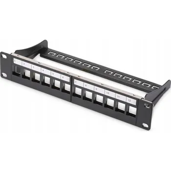 Patch panel Patch panel 10", 12 portů Keystone, prázdný, černý