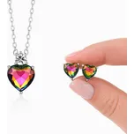 Ocelová souprava srdce Swarovski Crystal Multicolor Miranda