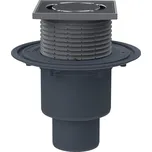 HL Vpusť balkonová/terasová s nerezovou mřížkou 115 x 115 mm, spodní odpad 50/75/110 mm, suchá klapka, HL310N.2