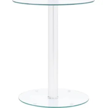 Konferenční stolek Konferenční stolek z tvrzeného skla a hliníku, průhledný/stříbrný, 40x5