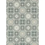Breno PVC SMARTEX Lagos 710M – šedé ornamentální dlaždice, šíře 100 cm