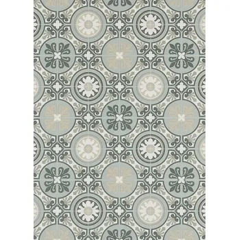 pvc podlaha Breno PVC SMARTEX Lagos 710M – šedé ornamentální dlaždice, šíře 100 cm