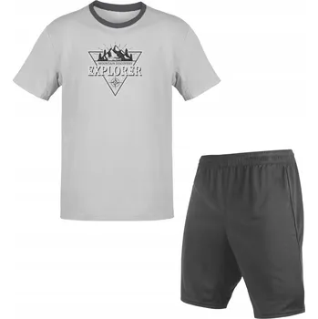 Pánské pyžamo PÁNSKÉ PYŽAMO BAVLNA 100% S KRÁTKÝM RUKÁVEM POHODLNÉ DO NEMOCNICE LETNÍ XL