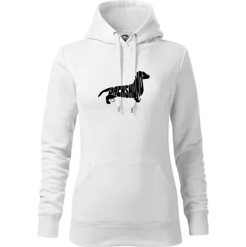 Dámská mikina Jezevčík - Dachshund - Mikina dámská Cape s kapucí - XL ( Bílá )
