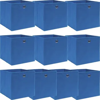 Úložný box Skládací Úložné Boxy z Netkané Textilie Modré 32x32x32 cm