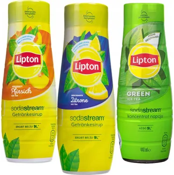 Příprava sody Sirupy SodaStream Lipton Ice Tea citron green zelený čaj broskev