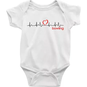 Kojenecký body Moje srdce bije pro Bowling - Body kojenecké s krátkým rukávem - Krátký r. 12-18 měs ( Bílá )